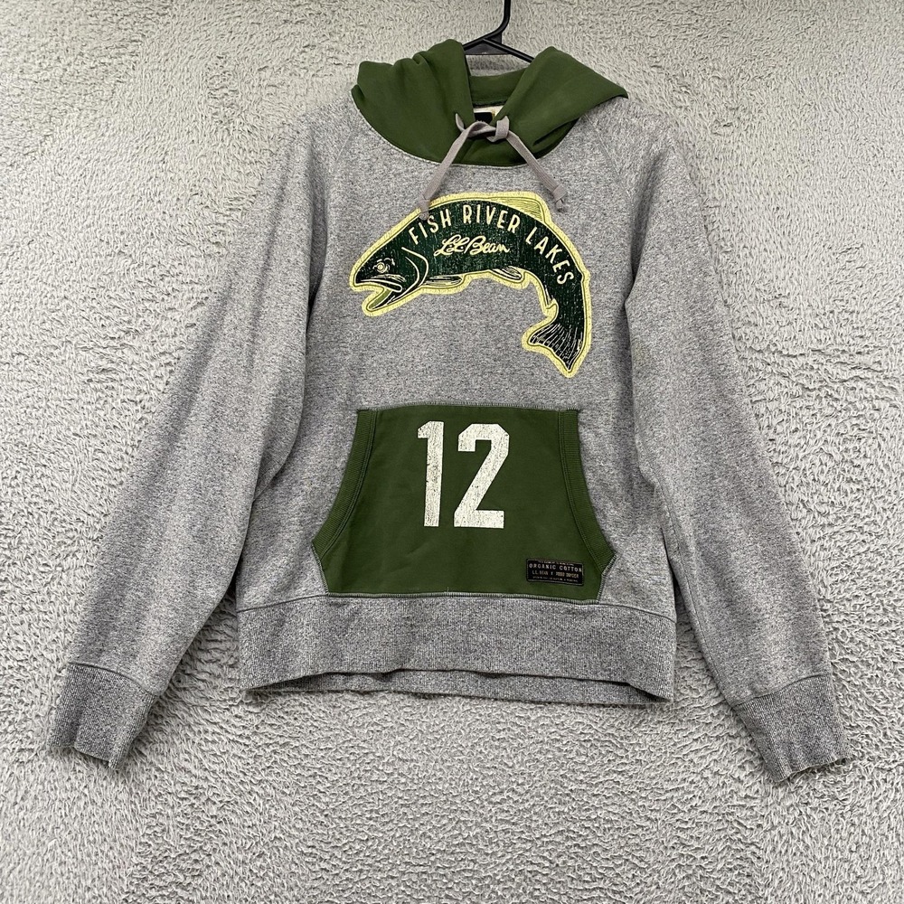 L.L.Bean X Todd Snyder Hoodie Mens Small Gray Fish River Lakes 12 Organic Cotton
